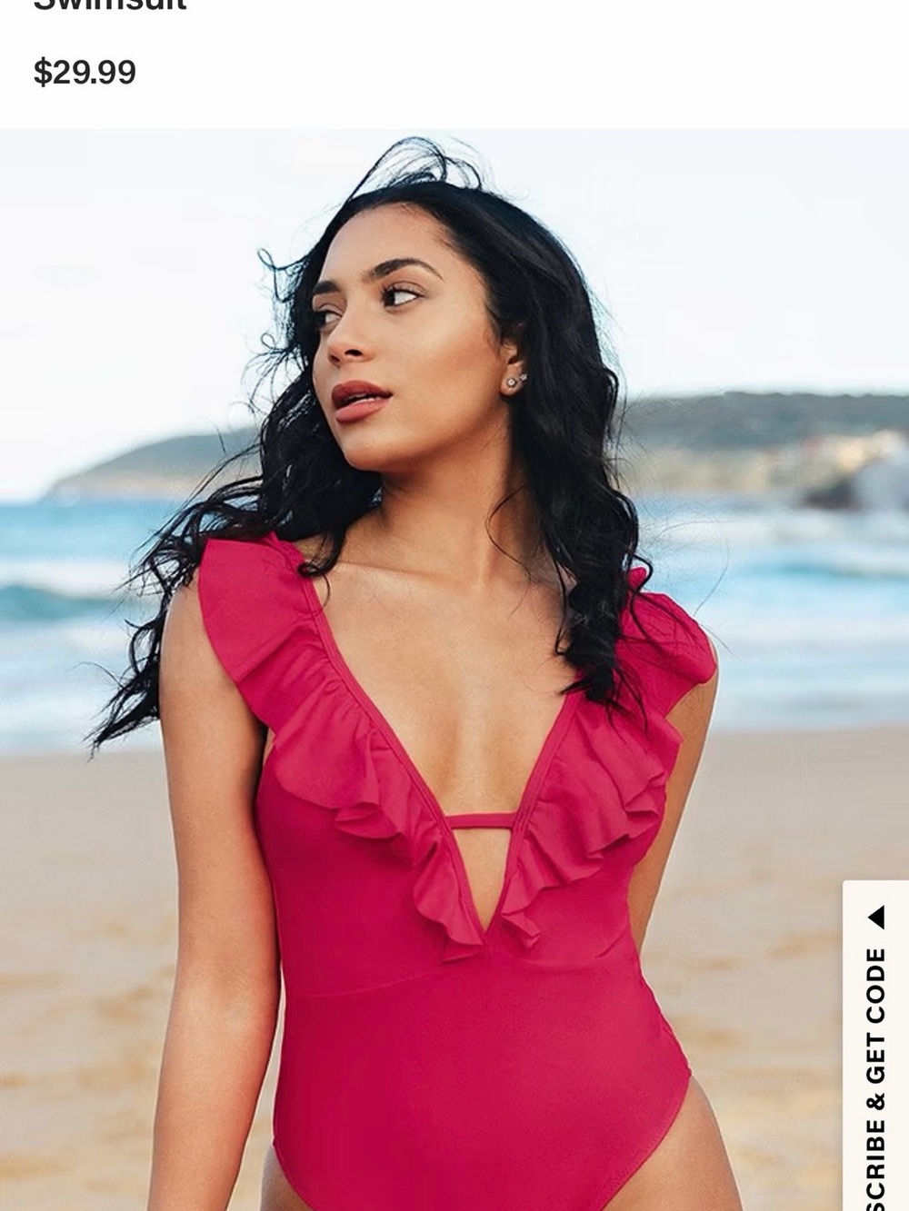 Cupshe Fuchsia Ruffle Strapless One-Piece